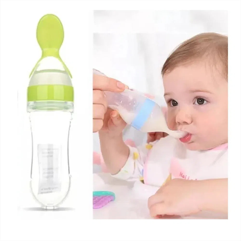 Mamadera con cuchara para bebes